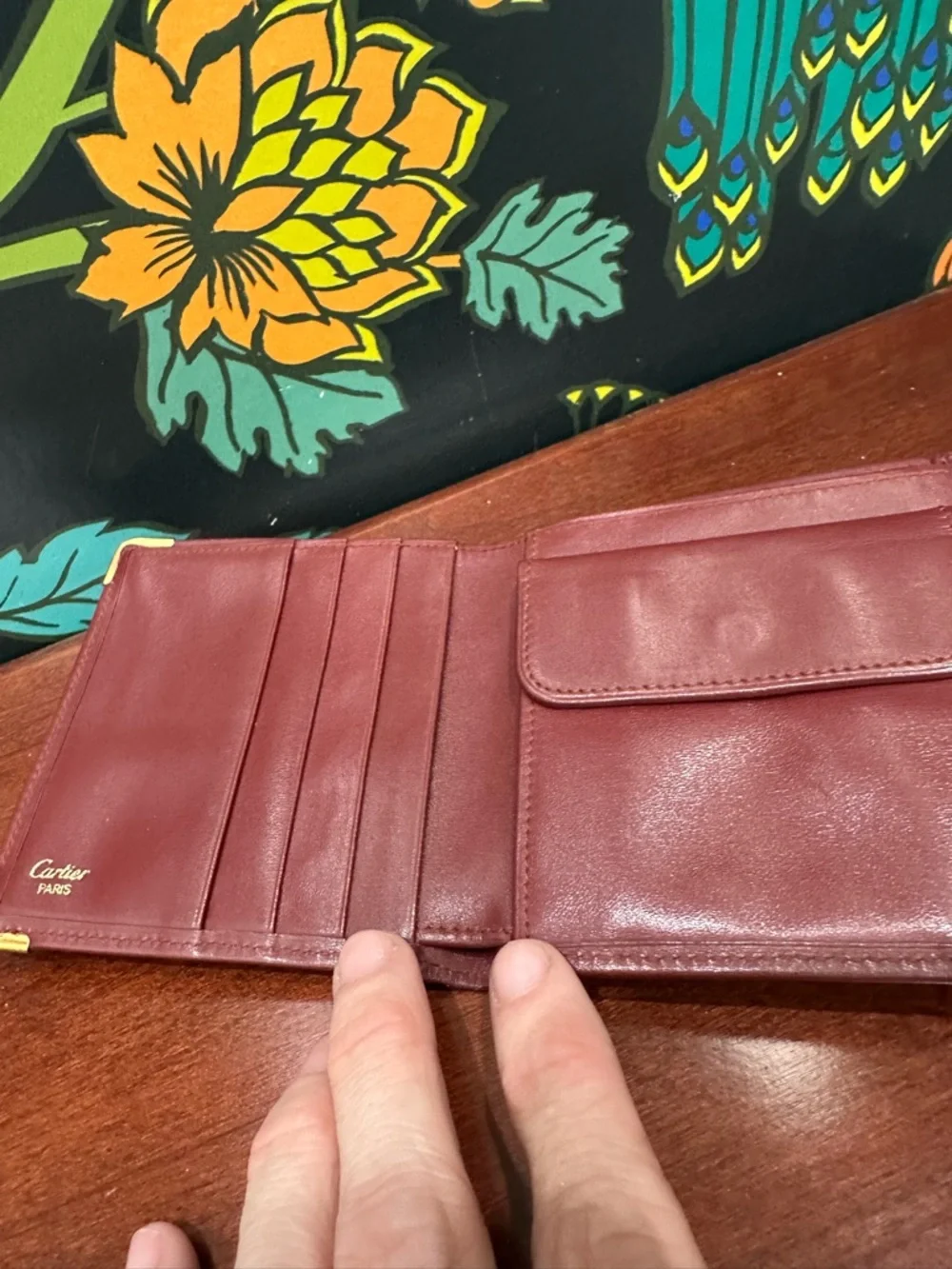 Cartier Must de Cartier Bordeaux Leather Bifold Wallet Vintage